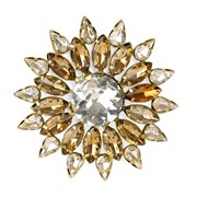 Broš- cvijet s kristalima 8.5x5.5cm staro zlato