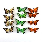 Leptiri 10xh6cm x12kom krem/mint zelena/narančasta