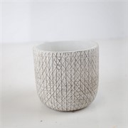 Cement posuda okrugla 10xh10cm bijela