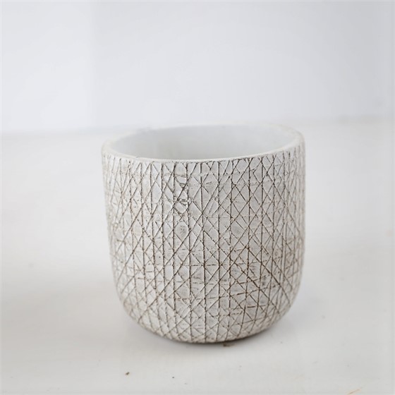 Cement posuda okrugla 10xh10cm bijela