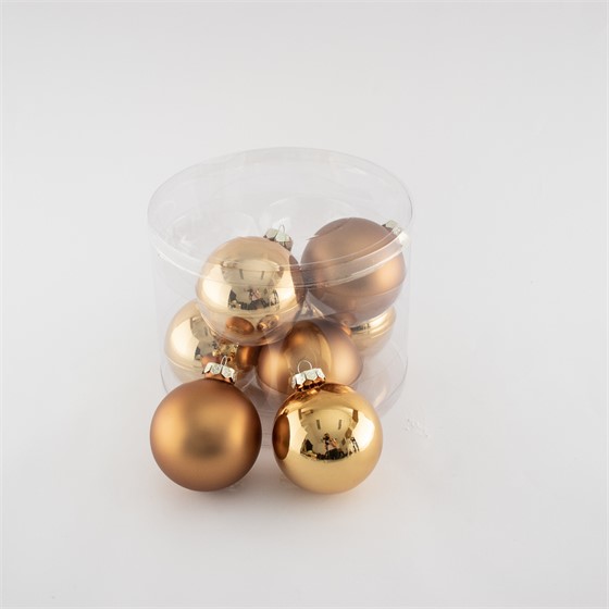 Staklene kuglice 8cm/8kom - old gold S/M