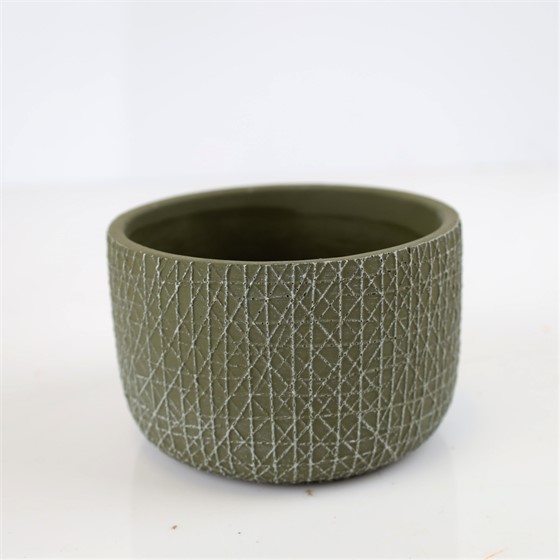 Cement posuda okrugla 13,5xh9cm maslinasta