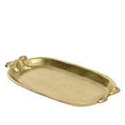 Pladanj metalni s mašnama 37x15cm h3cm zlatna