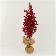 Bor u juti s bobicama h60cm crvena