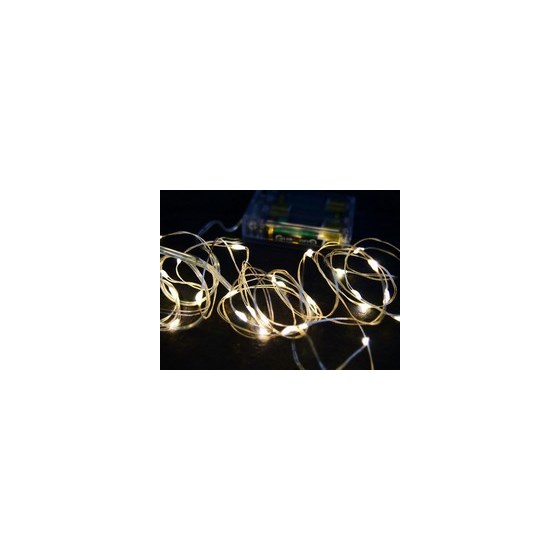 LED lampice niz bat./30L/3m WW mek.ž. 3xAA
