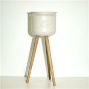 Stalak za cvijeće metalni 27x27cm h70cm bež