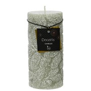 Svijeća reljef d7xh15cm white mint