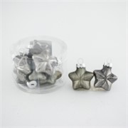 Staklene kuglice zvijezda 2x4,5x4cm x12kom topla siva