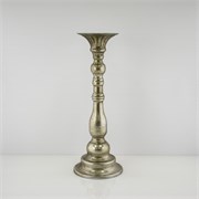 Svijećnjak metalni 13,5x13,5x36,5cm srebrna