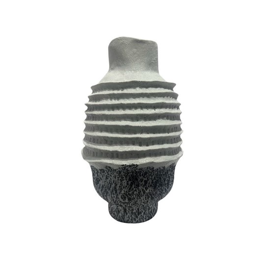 Vaza keramička h46,5cm d27,5cm siva/crna