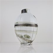 Vaza keramička h41cm d27cm bijela/siva/crna
