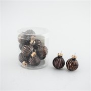 Staklene kuglice d3cm x12kom tamna čokolada