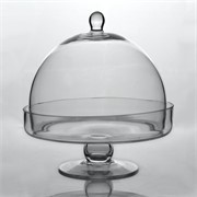 Staklo tanjur na nogu sa zvonom h28d25cm