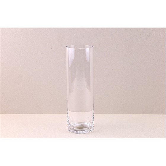 Staklo vaza cilindar h25d8cm šlif