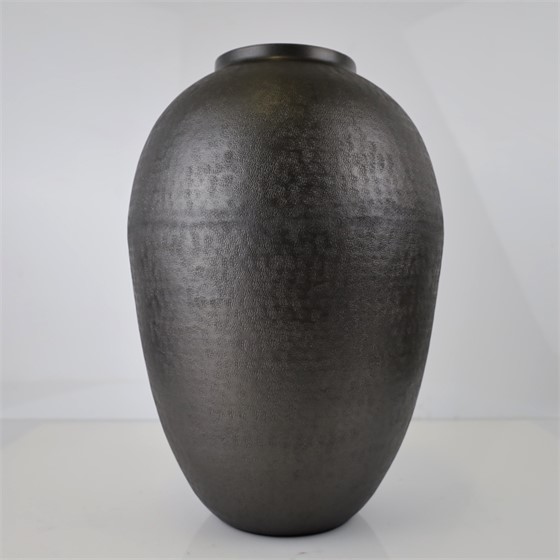 Vaza metalna 30xh47cm antik olovno siva