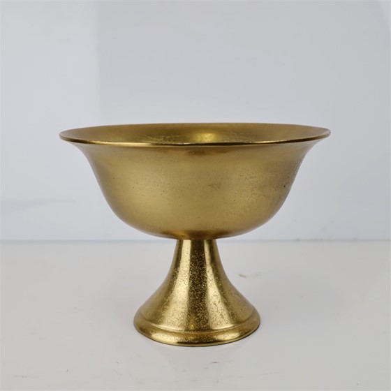 Metalna posuda na nogu 31xh23cm zlatna