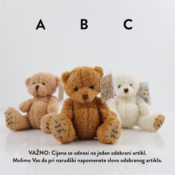 Medo plišanac 18cm 3ass bijela/sv.smeđa