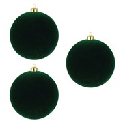 Plastične kuglice 15cm/3kom flok- t.zelena