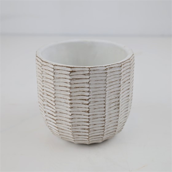 Cement posuda okrugla 14xh13cm bijela