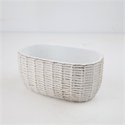 Cement posuda oval 20x11xh10cm bijela