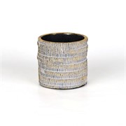 Cement posuda okrugla d12,5xh12cm bijela/zlatna
