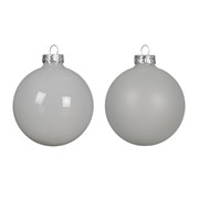 Staklene kuglice 8cm x4kom winter white transparent S/M