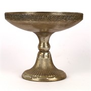 Metalna posuda na nogu d23cm h19cm srebrna