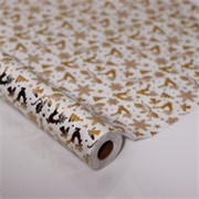 Pliš rola pahulja/bor 48cmx5m bijela/zlatna