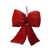 Mašna velvet 11x30xh37cm crvena/zlatna