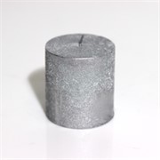 Svijeća metalik 6,8xh7,2cm - srebrna