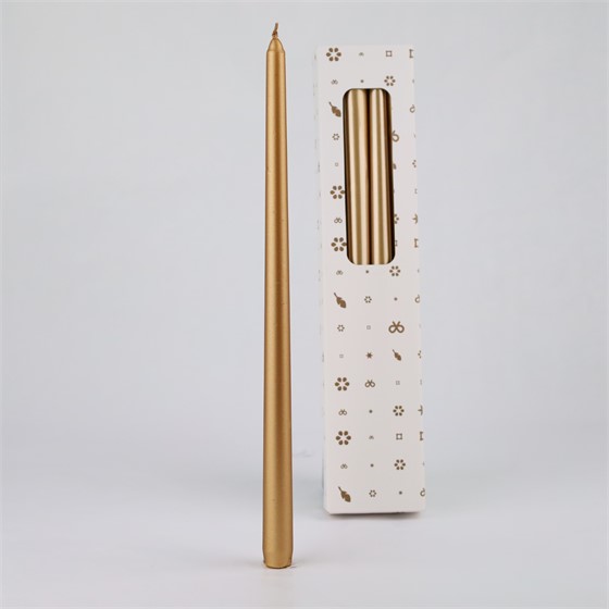 Svijeća konus x8kom d2,1 h38cm - zlatna