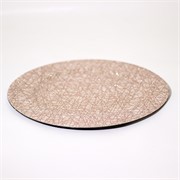 Tanjur plastični s gliterom 33cm krem