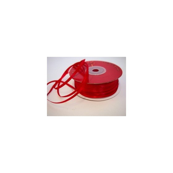 Traka saten 3mm/100m standard crvena 250