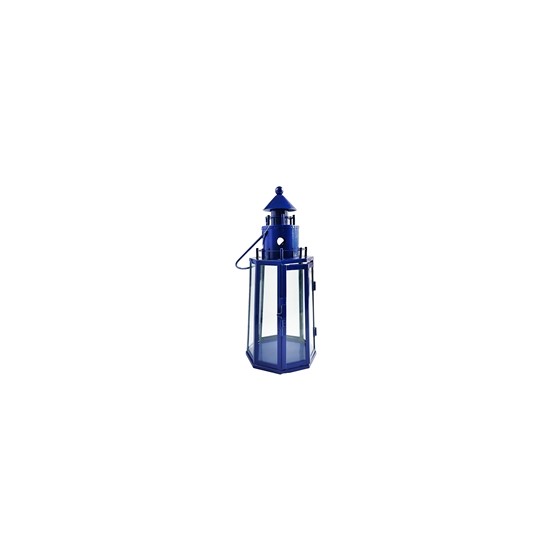 Fenjer metalni 15x14; h34cm plavi