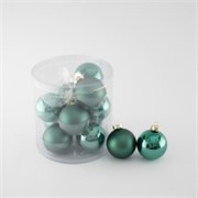 Staklene kuglice 6cm/12kom - petrolej S/M