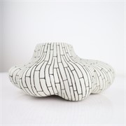 Vaza keramička h29cm d12cm bijela/crna