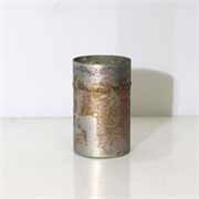 Staklo vaza/svijećnjak h16,5 d10cm srebrna s brončanim efektom