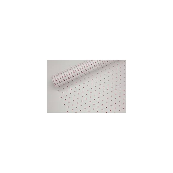 Flizelin 35g Točke rola 60cm/10m - bijela/crvena