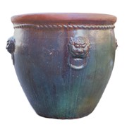 Keramička posuda glazirana h70 d74cm t.zelena/smeđa