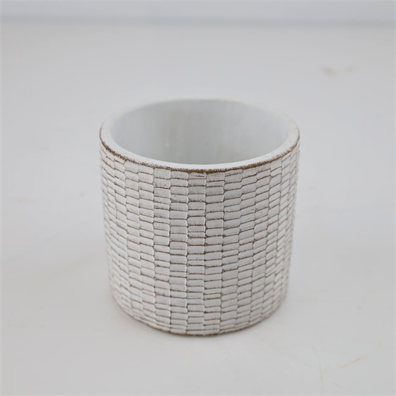 Cement posuda okrugla 11xh10cm bijela