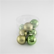 Staklene kuglice 8cm/8kom - citrin zelena S/M