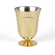 Staklo vaza na nogu h17cm d12cm zlatna