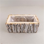 Drvena košara s plastičnim umetkom kvadar 12,5x24xh9cm natur/bijela