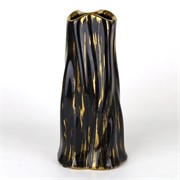 Keramička vaza h26cm d12cm crna/zlatna