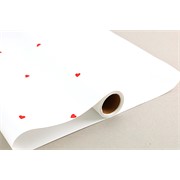 Charm folija Srca mini rola 58cm/15m bijela/crvena srca