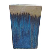 Keramička posuda glazirana četvrtasta h46 d32cm plava s preljevom