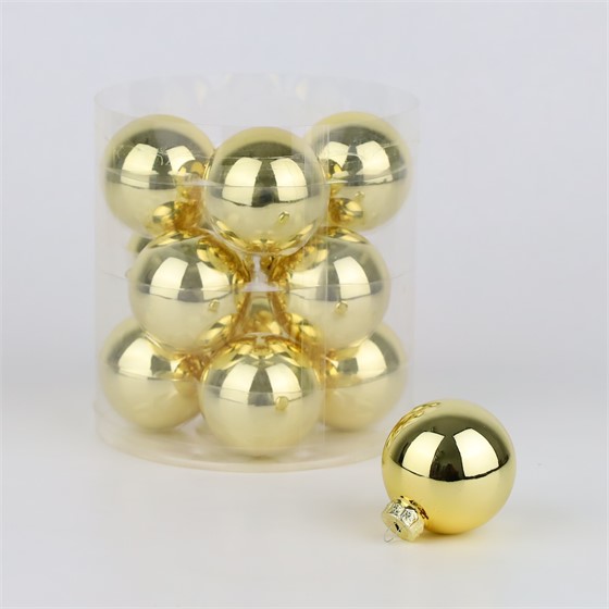Staklene kuglice 6cm/12kom - zlatna S