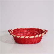 Košara oval s uzorkom 40x30/h11cm crvena