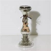 Staklo svijećnjak h32 d12cm srebrna