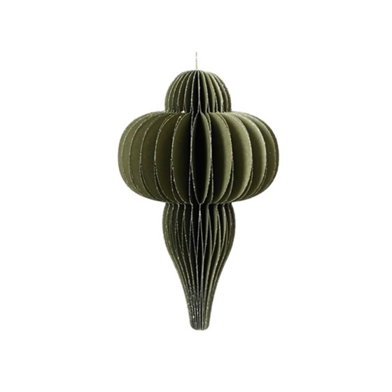 Ukras papirni finial 24xh40cm zelena